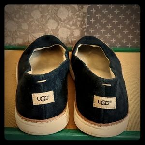 Uggs black suede slip on flats 7.5